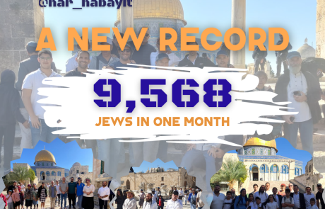 New Record on the Temple Mount: Over 9,500 Jews Ascended the Temple Mount in One Month