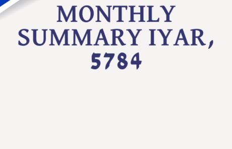 Monthly Summary Iyar, 5784